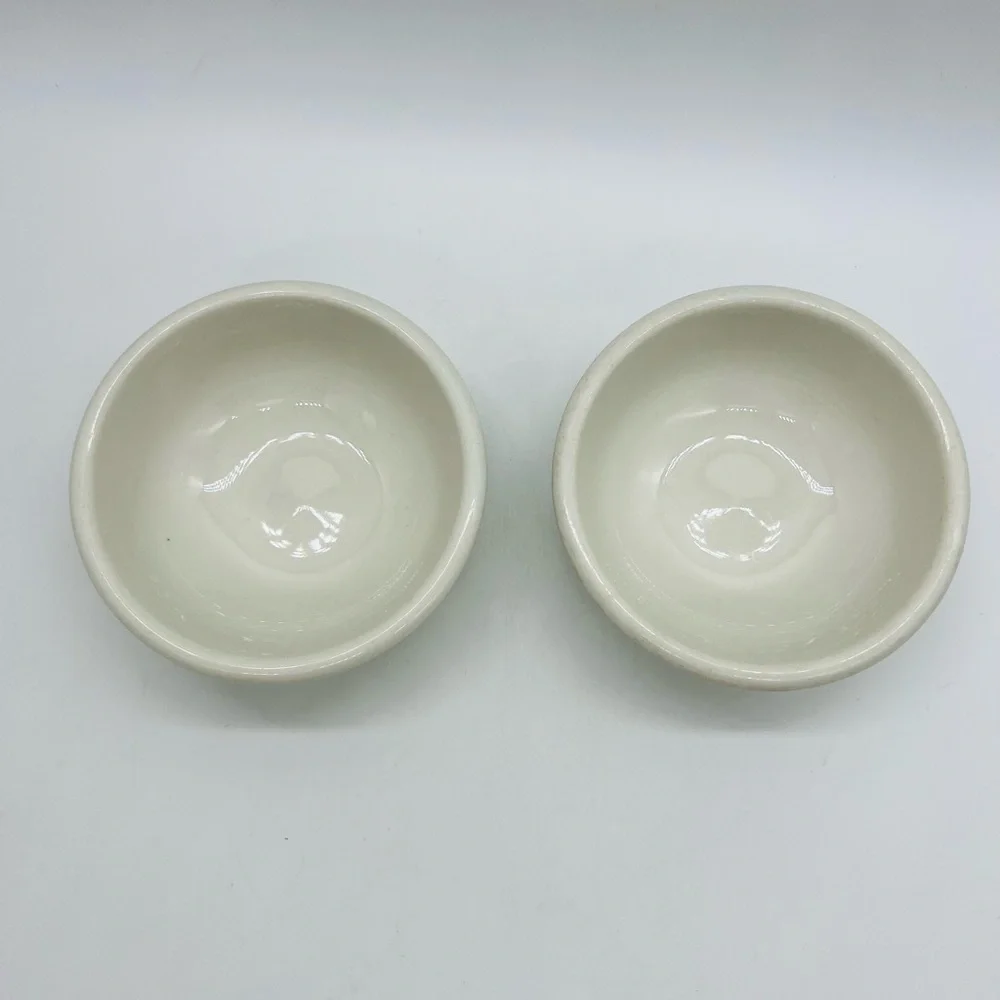 Wallace China California U.S.A. Striped Set of 2 Ceramic Bowls - Green and Blue